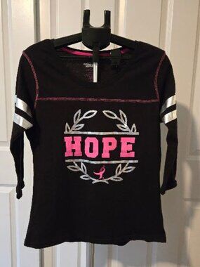 NWOT Susan G Komen hope / survivor black shirt sz large